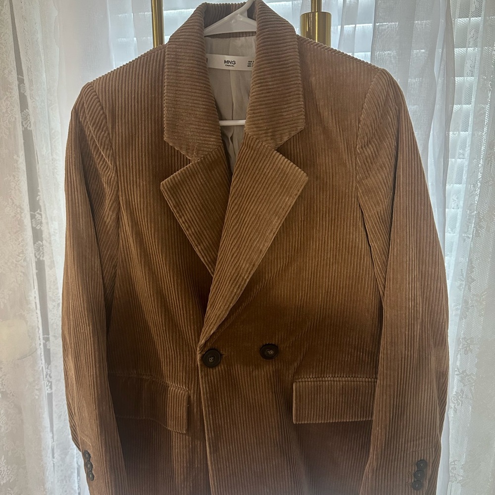 MNG Brown Blazer with Wide Lapels and Relaxed Fit